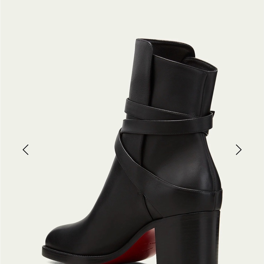 Christian Louboutin Black Ankle Boots with Red Soles New In Box Size 38 - Picture 3 of 3